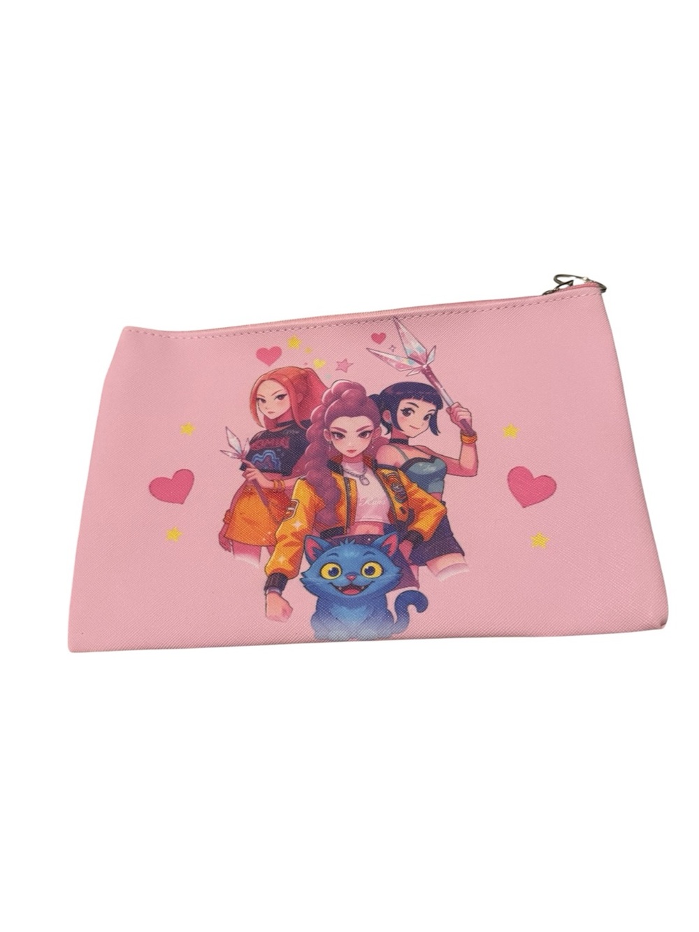 New K-Pop Demon Hunters HUNTRX Trio Large Graphic Zip Pouch Rumi Zoey Mira